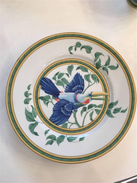 hermes piatti tucano|AN HERMES PORCELAIN 'TOUCAN' PATTERN PART TABLE .